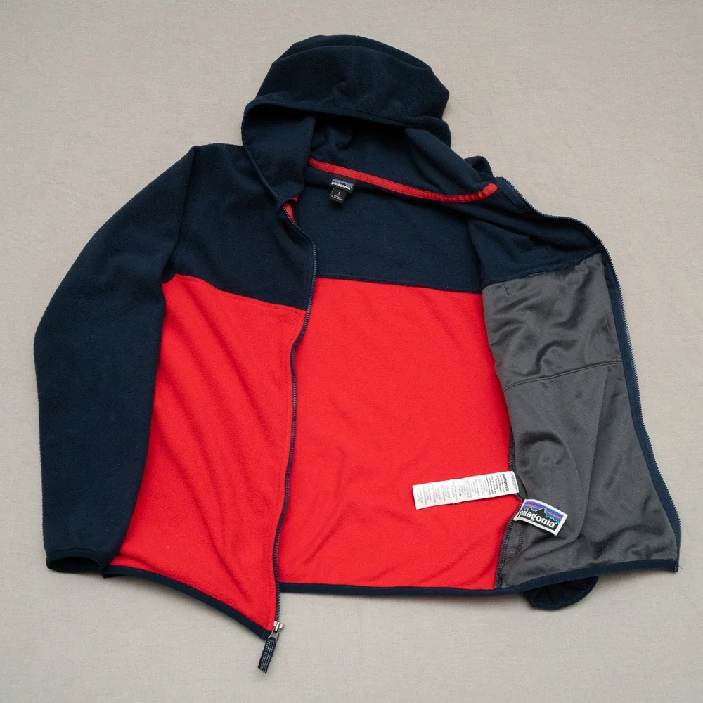 Patagonia‎ Kids' Micro D Snap-T Jacket Red Blue Youth L 12